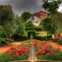 beautiful garden in schmalkalden germany hdr