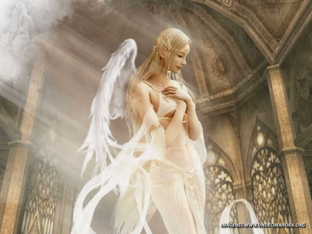 Angel - beauty, art, abstract, angels, fantasy