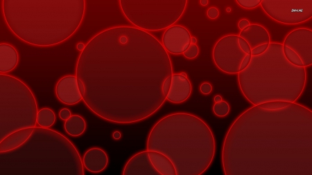 BUBBLES IN RED - art, digital, bubbles, red