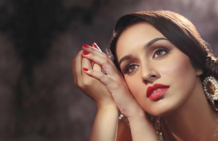 shraddha - beauty, redlips, girl, pretty