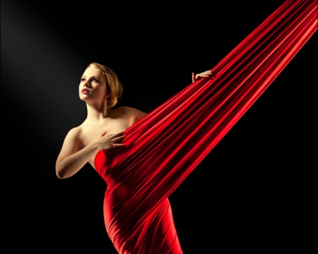 Beautiful woman - woman, fabric, model, red