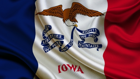 Iowa - texture, flag, USA, Iowa