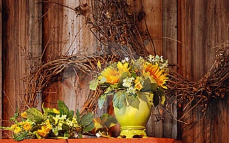 fall decoration - nature, fall, flowers, decoration