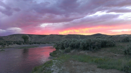 nevada sunset - river, field, fun, sunset, nature