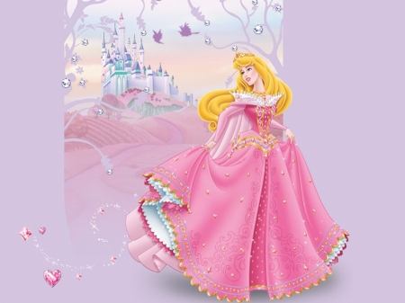 Beautiful Princess Aurora - kingdom, beautiful, ballgown, briar rose, classic, movie, princess, Aurora, disney, castle