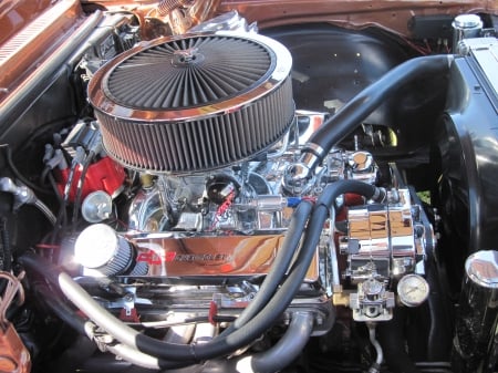 1974 Chevrolet Engine modified - chevrolet, chrome, photography, engine, black