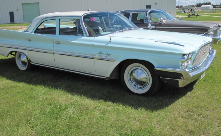 1960 Chrysler Saratoga Sedan - white, headlights, photography, Chrysler, Blue