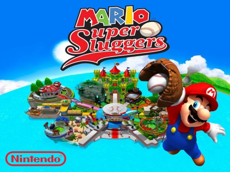 mario super sluggers wallpaper - mario, baseball, super, wallpaper, sluggers