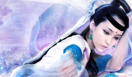 Asian Girl Art - digital, wallpaper, fantasy, beautiful, girl, asian, woman, art