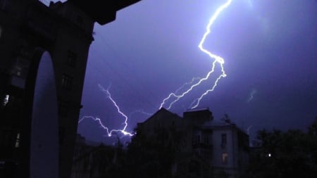 Lightning - kiev, night, lightning, boom