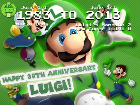 luigi 30th anniversary wallpaper - wallpaper, 30th, mario, luigi, anniversary, super