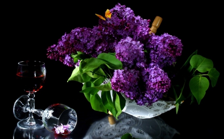 Birthday Bouquet - flowers, lilacs, still life, birthday