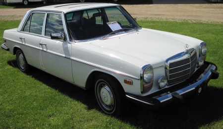 1976 Mercedes Benz - white, headlights, photography, tires, black, mercedes