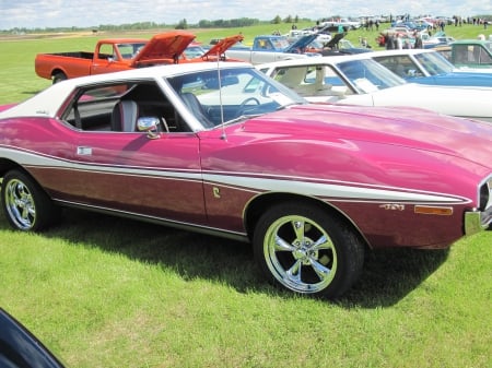 1973 AMC Javelin - black, white, tires, photography, Pink