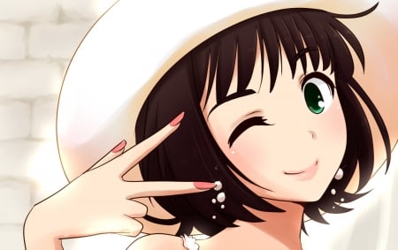 pretty face - face, pretty, girl, anime, clouse up