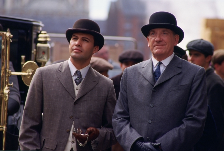 Titanic (1997) - costume, david warner, hat, couple, movie, billy zane, man, titanic, actor