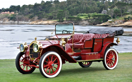 1910 Packard - packard, antique, car, red