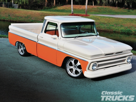 1965--c10 - white, bowtie, gm, orange, classic