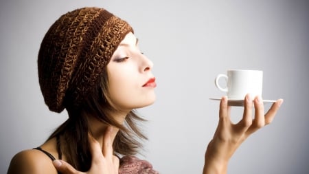 COFFEE with STYLE - girl, cup, stylish, coffee