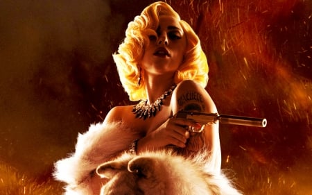 MACHETE KILLS LADY GAGA - gun, gaga, lady, movie, kills, machete, character