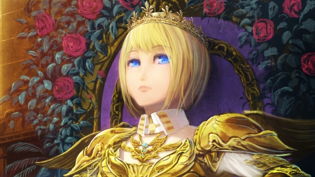 Senko Doki - roses, crown, blonde hair, senko doki, chair, male, short hair, armor, prince, sexy, blue eyes