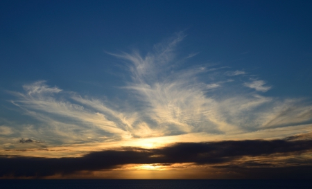 Sunset beneath the clouds - clouds, sunset, nature, photography, Beach