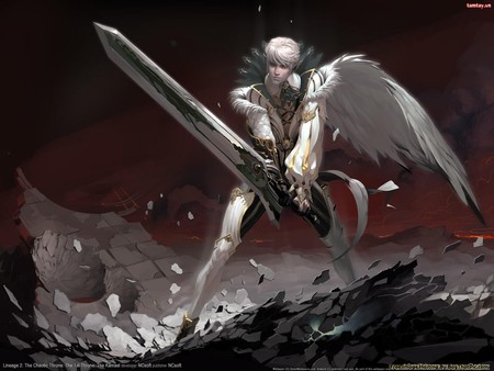 Lineage II - winged warrior, warrior, lineage, lineage 2, sword, lineage ii