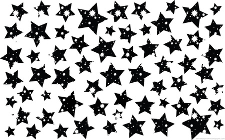 Stars - stars, abstract, star, whit, black, cg