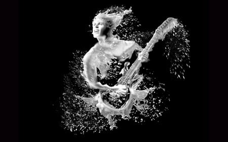 Flushed - rock, guitar, water, 3d and cg, flush, abstract