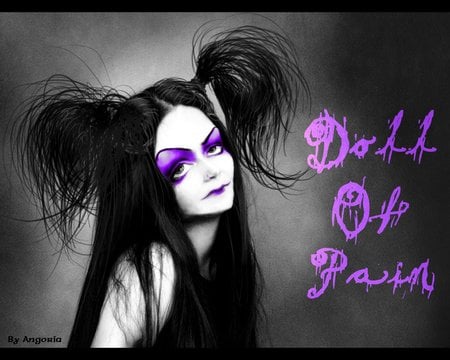 Doll of Pain - pig tails, girl, female, pain, eye makeup