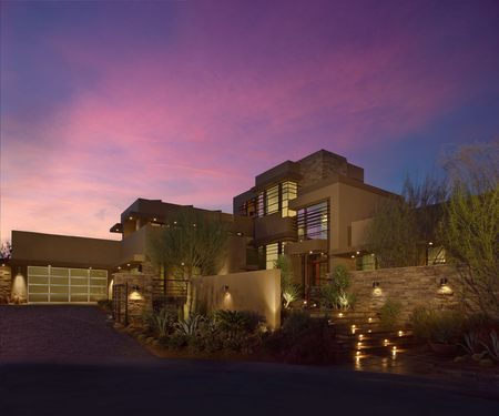 Twilight Home - home, modern, beautiful, twilight, exterior design