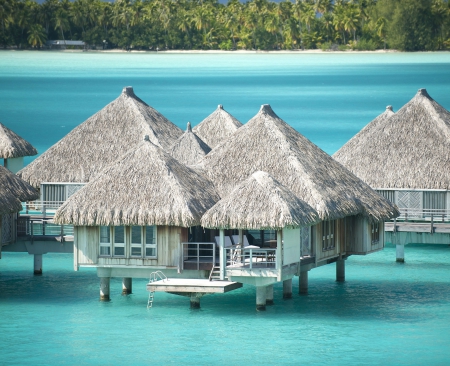 St Regis Grand Water Villa Bungalow Bora Bora Paradise island Polynesia - lagoon, pacific, honeymoon, sand, polynesia, villa, holiday, bungalow, zen, atoll, exotic, escape, paradise, hotel, south, luxury, southseas, coral, tropical, st regis, retreat, blue, beach, room, island, french, water, reef, spa, sea, resort, ocean, suite, islands, grand, bora bora