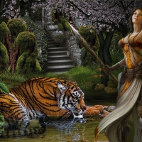 Girl and Tiger