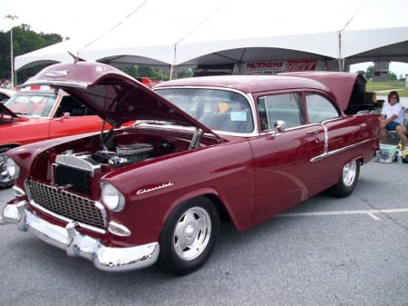 55 Chevy - classic, bowtie, ruby, gm