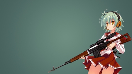 ANime Rifle - anime, weapon, girl, rifle