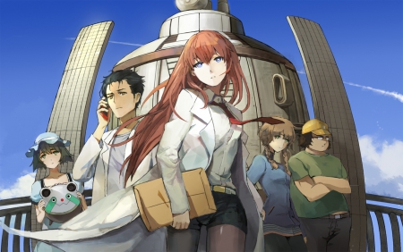 Makise, Okabe and Squad - Beauty, Cupid, Visual Novel, Anime, New, Wall