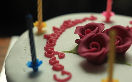 Cake - candle, cream, Cake, birthday