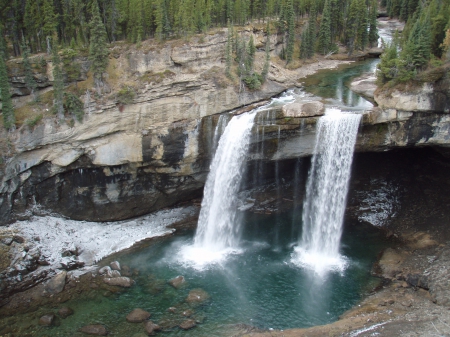 Waterfall ~ Pacific Northwest, Canada - canada, mountains, trees, waterfall