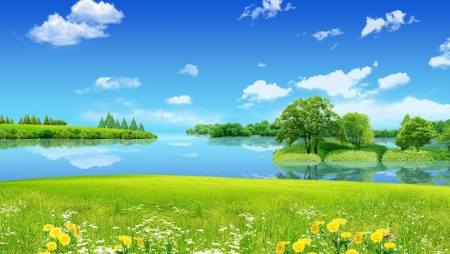 Beautiful Lake - summer, lakes, nature, paradise