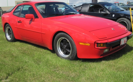 Porsche at the car show - photography, red, tires, black, porsche