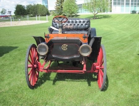 1911 International Harvester Company - headlights, wheels, car, red, wagon, photography, black