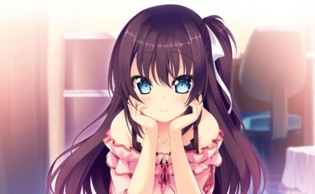 Tsunoda Miyabi - girl, game, blue eyes, long hair, cute, cg