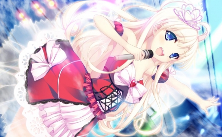 Sofya - idol, game, dress, girl, blonde, long hair, cg, music, cute