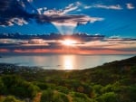 superb sunset on camps bay in capetown so. africa