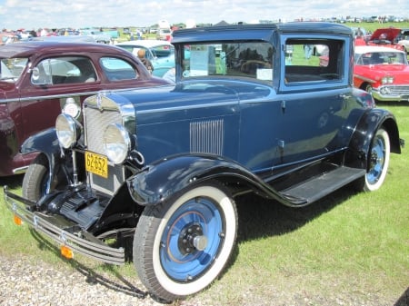 1929 Chevrolet - black, headlights, blue, photography, Chevrolet