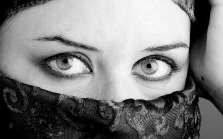 veil face - veli face, bw, look, cute