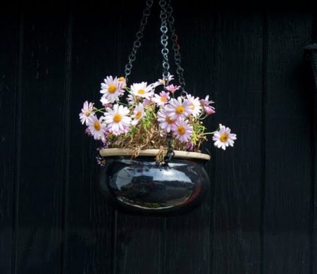 hanging flower arrangement - flowers, lovely, hanging, arrangement