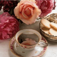 teatime with roses and cookies