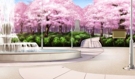 Creative illustration and innovative art: school park forest • wall  stickers the scenery, manga, anime | myloview.com