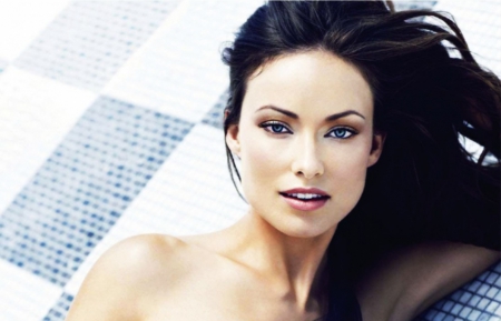 Olivia Wilde - white, beauty, actress, olivia wilde, brunette, girl, woman, blue